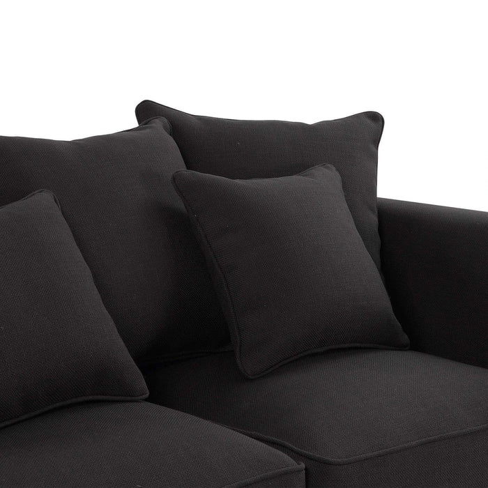 MANHATTAN 2 SEATER FABRIC SOFA BLACK COLOUR