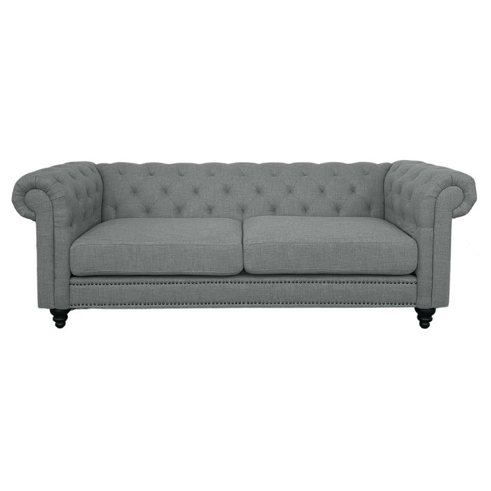 FABRIC 3 SEATER FABRIC SOFA SILVER GREY COLOUR