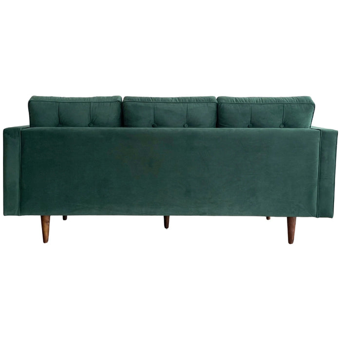 VELVET 3 SEATER FABRIC SOFA FOREST GREEN COLOUR