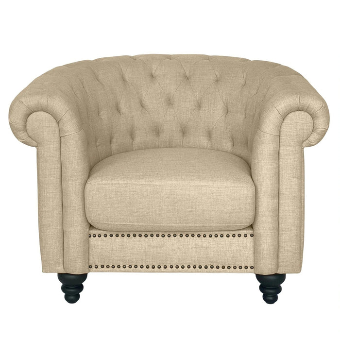 CHARLES ARMCHAIR CREAM WITH BLACK LEGS