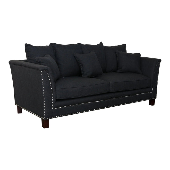 MANHATTAN 3 SEATER FABRIC SOFA BLACK COLOUR