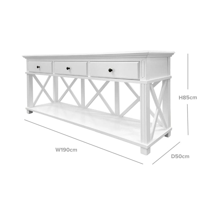 SORRENTO WHITE 3 DRAWER CONSOLE TABLE