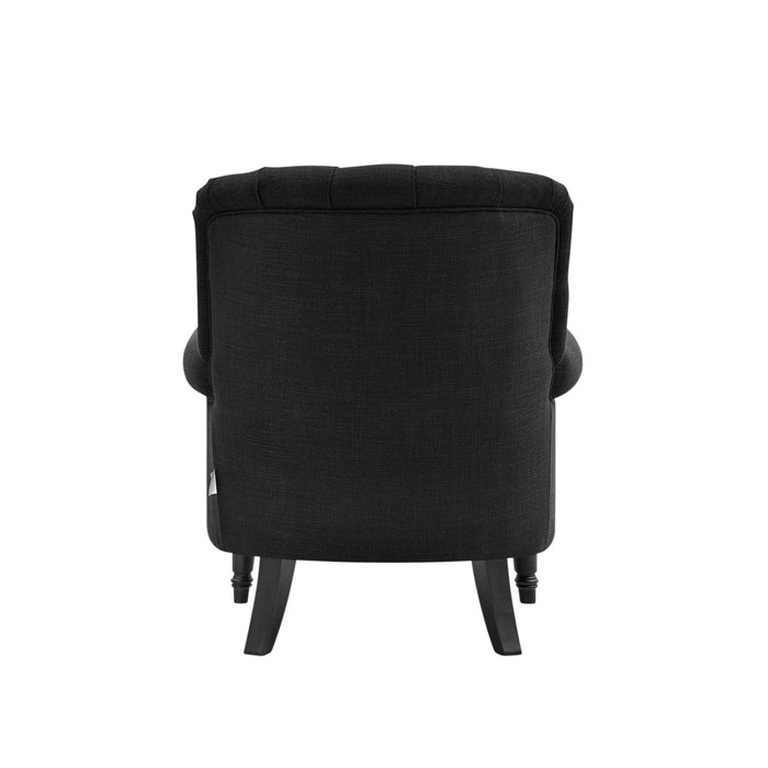 MAURICE BUTTONED ARMCHAIR BLACK