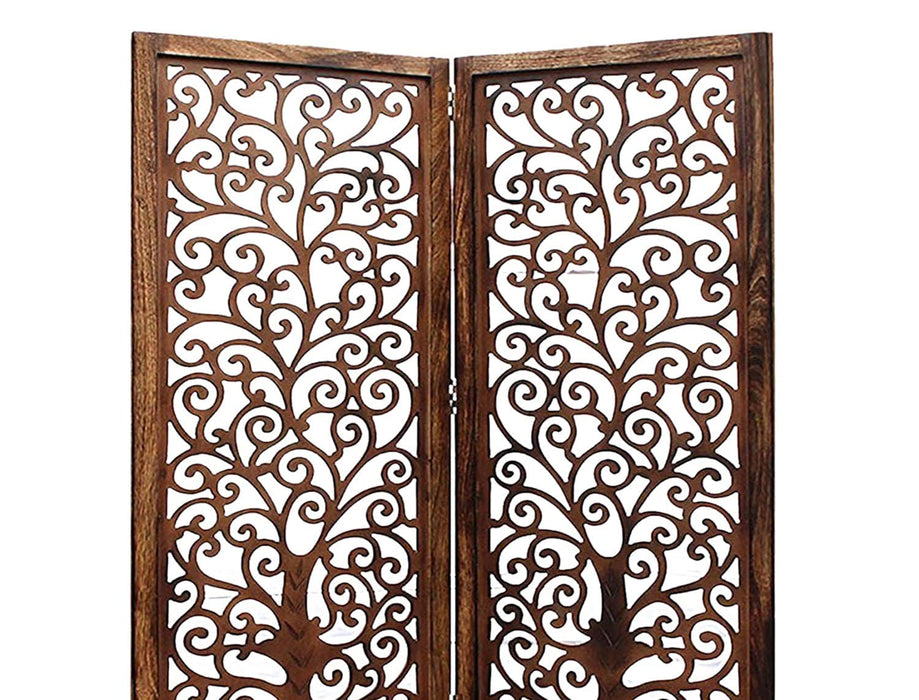 wooden  Handcrafted 2 Panel Brown Wooden Room Partition/Divider