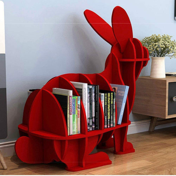 Book Shelf Bookcase Space-Saving Portable Rabbit Appearance Storage Shelf