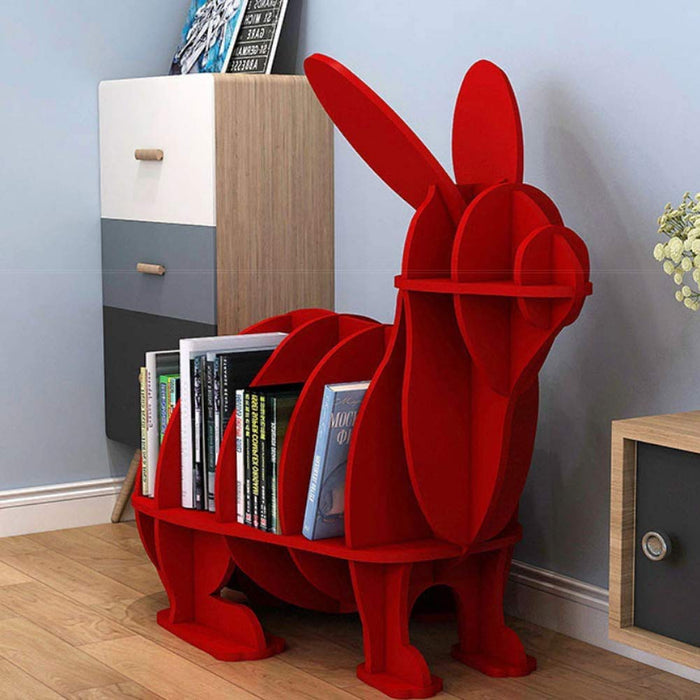 Book Shelf Bookcase Space-Saving Portable Rabbit