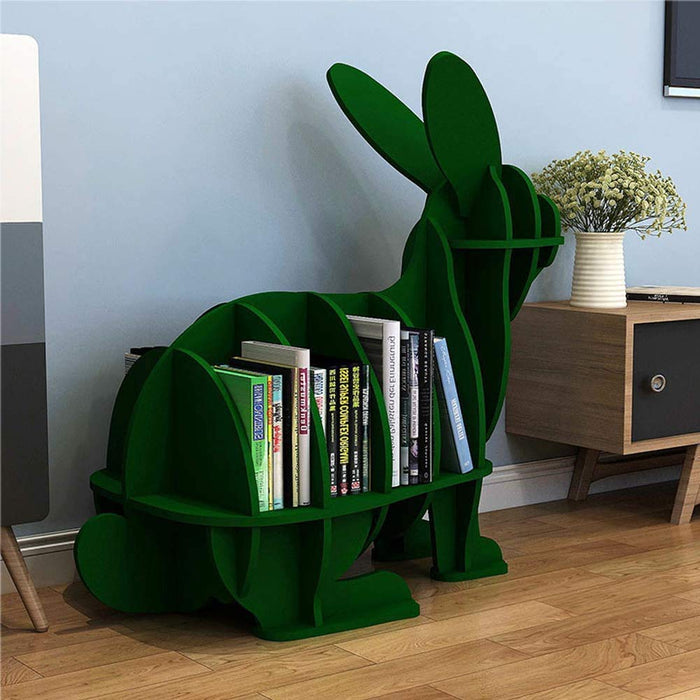 Book Shelf Bookcase Space-Saving Portable Rabbit Appearance Storage Shelf