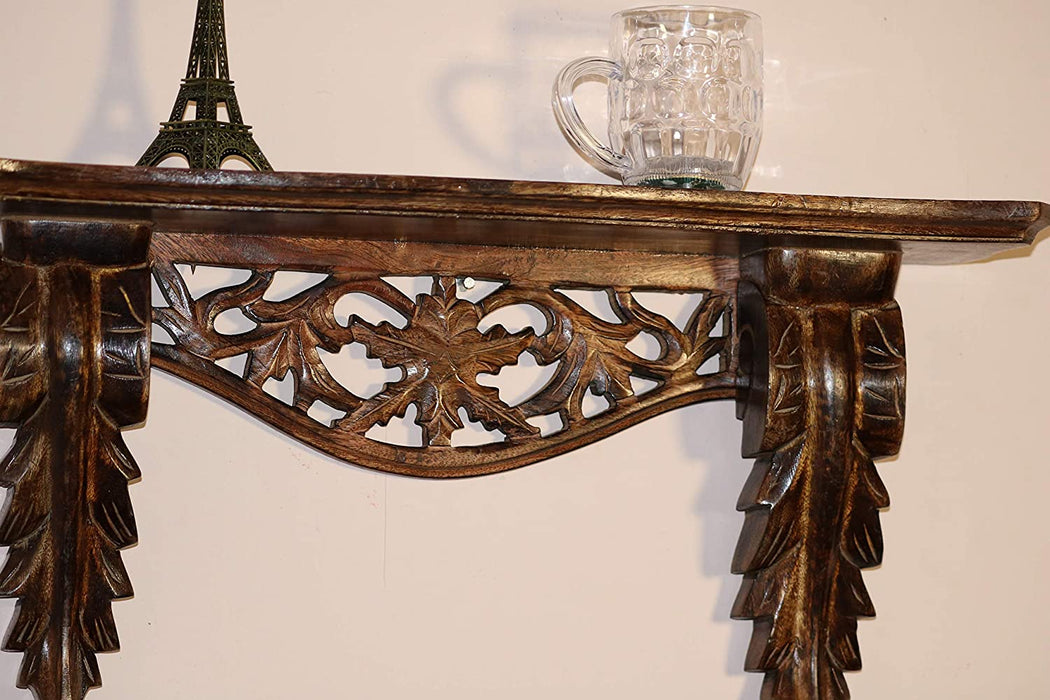 Hand Carved Wall Shelf for Living Room