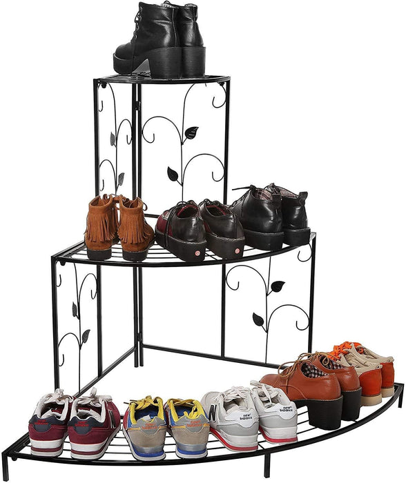 3-Tiers Shoe Rack/Multipurpose Storage Rack Flower Pot Stand