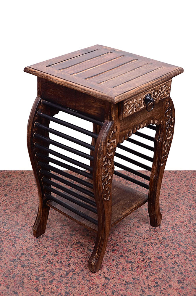 Wooden Hand Carved Side Table