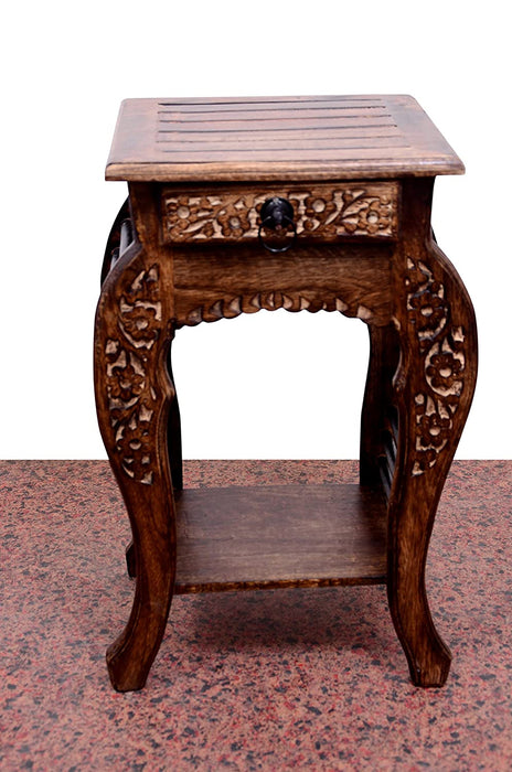 Wooden Hand Carved Side Table