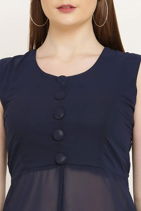 Stylish  Georgette Sleeveless Shrug Top for Women