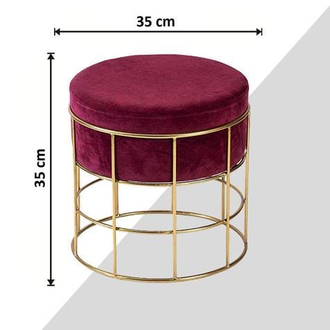 Pouffee & Ottoman Stool (Maroon)