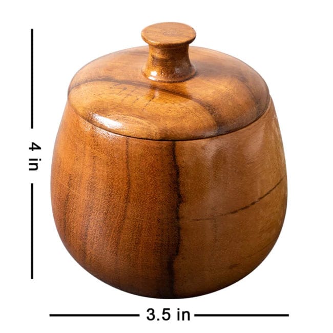 WOODEN SMALL CONTAINER FOR SAUCE || SPICE|| PICKLE || FOOD SAFE ( SET OF 4 )