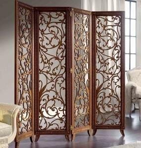 Wooden Partitions - Wood Room Divider Partition for Living Room 4 Panels - Room Separators Screen Panel for Home & Kitchen to be Placed in Zig-Zag