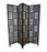 Solid Wood 4 Panel Room Wooden Partition (Brown) for Living Room