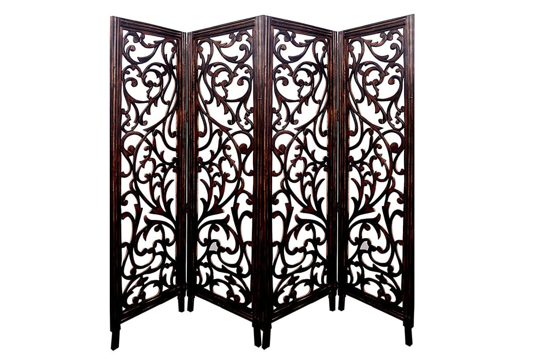 Wooden Partitions - Wood Room Divider Partition for Living Room 4 Panels - Room Separators Screen Panel for Home & Kitchen to be Placed in Zig-Zag