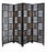 Solid Wood 4 Panel Room Wooden Partition (Brown) for Living Room