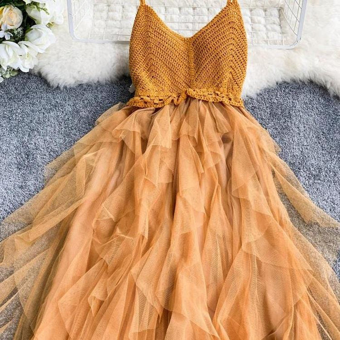 Stylish Lace Sleeveless Dress For Women