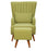 Zoey Wing Chair in Olive with Footrest