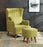 Zoey Wing Chair in Olive with Footrest