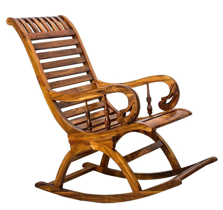 Teak Wood Smart Rocking Chair Natural Teak Finish