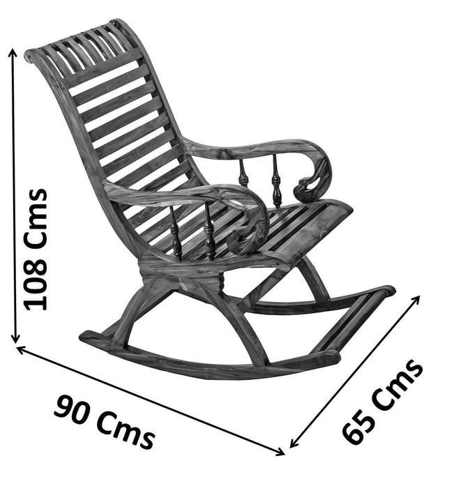 Teak Wood Smart Rocking Chair Natural Teak Finish