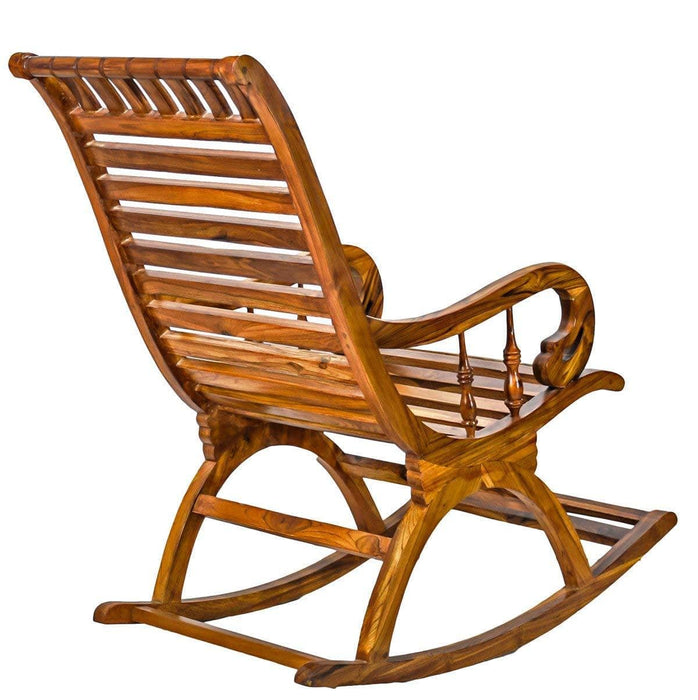 Teak Wood Smart Rocking Chair Natural Teak Finish